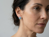 Boucles d'oreilles or blanc 14 kt Diamants et  Topaze