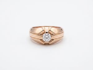 Bague homme Or rose Diamant