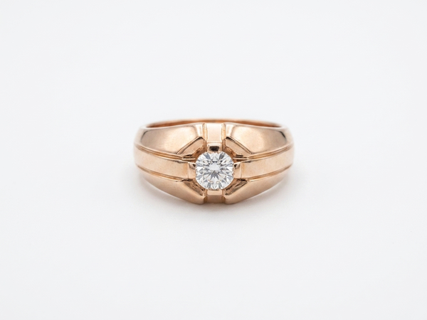 Bague homme Or rose Diamant