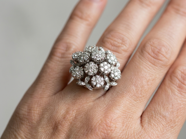 Bague Trembleuse Or blanc Diamants