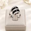Bague Or blanc Onyx et Diamants