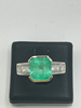 Bague Or blanc Emeraude Diamants