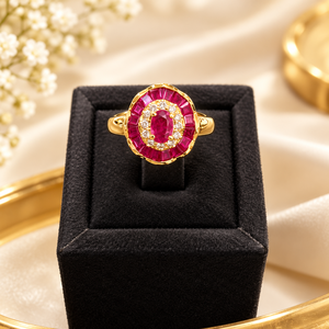 Bague Or jaune Rubis et Diamant