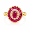 Bague Or jaune Rubis et Diamant