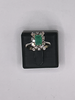 Bague Or blanc Emeraude Diamants