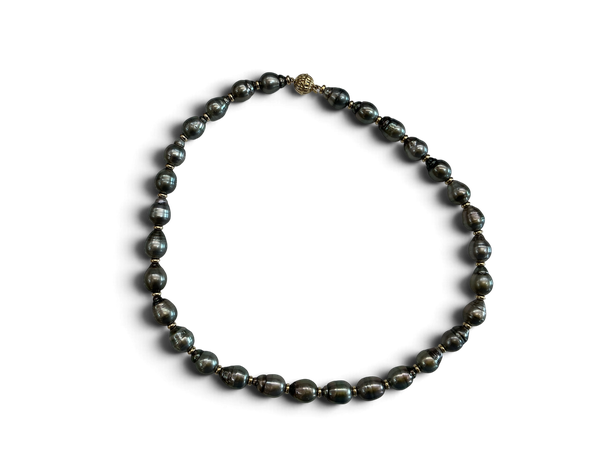 Collier Perles tahitienne fermoir Or jaune