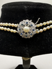 Collier Or 750/1000 Perle, Diamant et Saphir