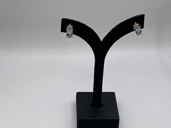Boucles d'oreilles Or jaune Topaze Diamants