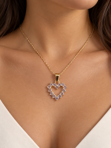 Pendentif Coeur Or jaune Diamants