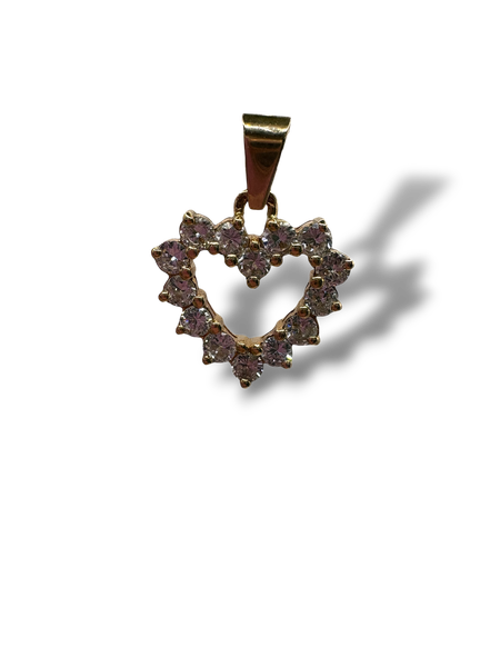 Pendentif Coeur Or jaune Diamants
