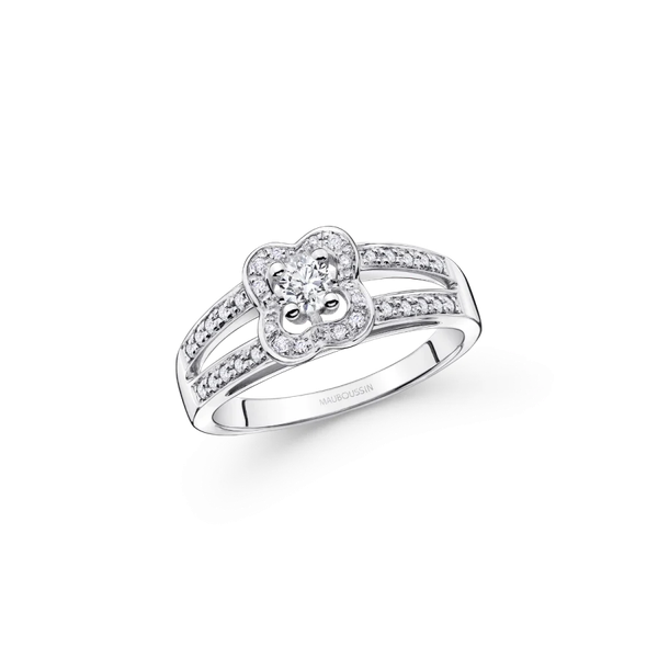 Solitaire Mauboussin « Chance of love » , Or blanc et Diamants