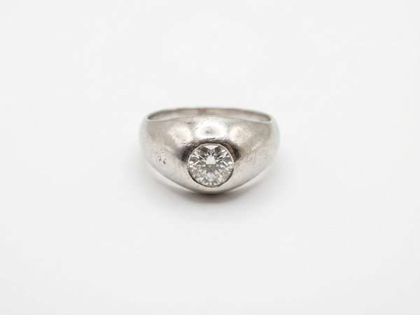 Bague Jonc Platine Diamant
