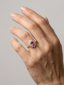 Bague Or jaune Diamants Rubis