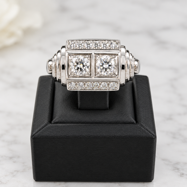 Bague Art Déco Platine Diamants