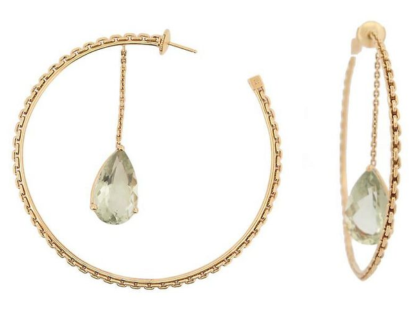 Boucles d’oreilles Louis Vuitton en or 750/1000 et quartz lemon