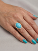 Bague en or jaune turquoise diamants
