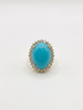 Bague en or jaune turquoise diamants
