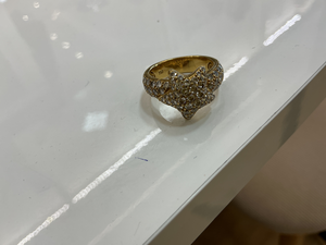 Bague étoile en or jaune 750/1000 sertie de environ 2 carats de diamants brillants. Poids du bijou: 8,29 grs