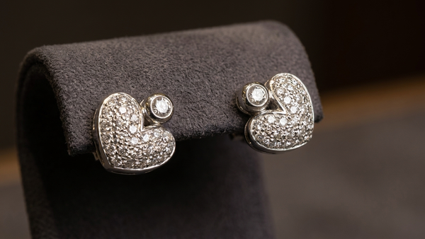 Boucles cœur diamants