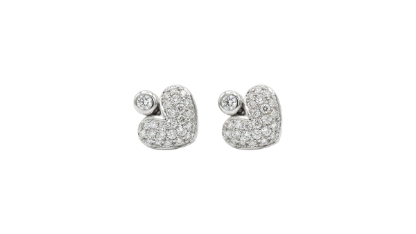 Boucles cœur diamants