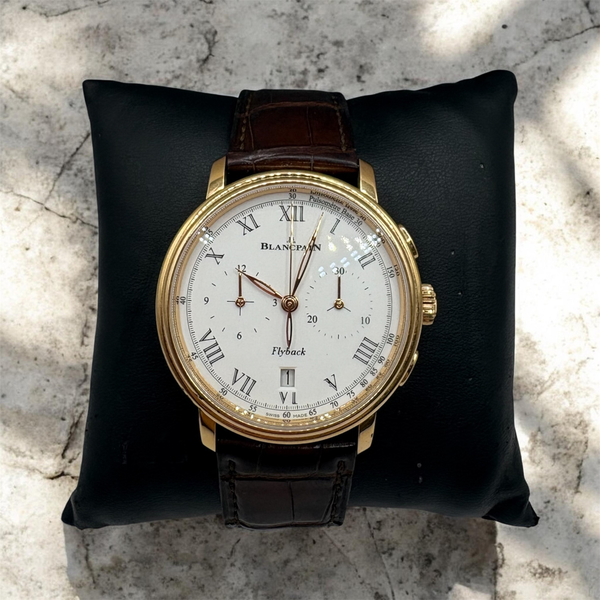 Montre Blancpain, Lunette Or, Bracelet Cuir
