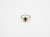 Bague Saphir entourage Diamants en or jaune