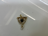 Pendentif Breloque Or jaune en forme de cœur,  Saphir, Diamants et Perle