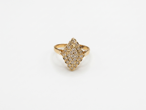 Bague pavée diamants style marquise
