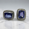 Boucles Tanzanites et Diamants Or blanc